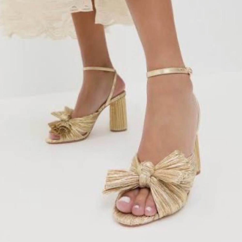 Loeffler Randall Gold Bow Heels - Picture 12 of 15